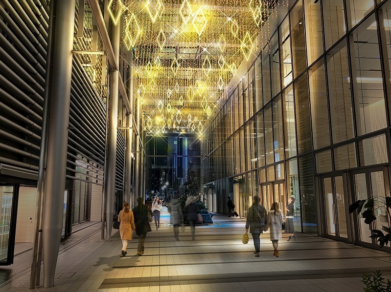 東京ミッドタウン八重洲の2024年クリスマスイルミネーション、“金継ぎ”着想の輝くツリーなど｜写真11