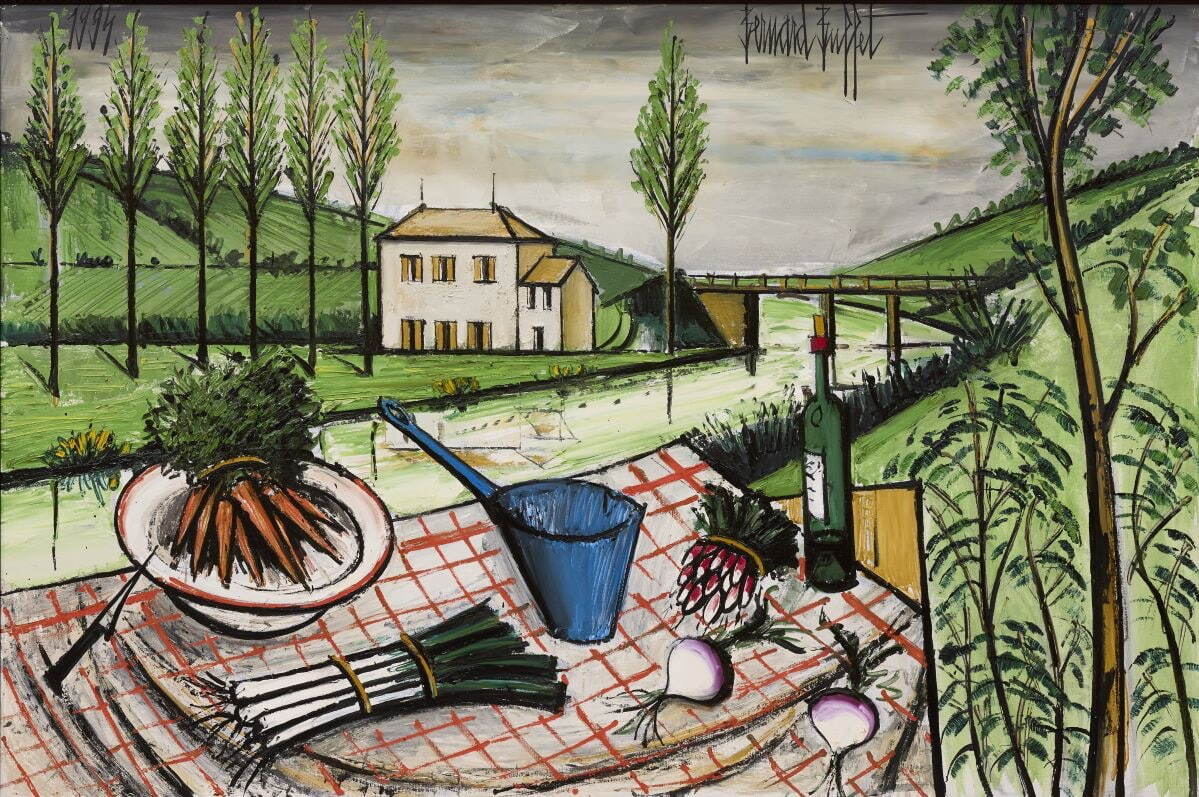 ベルナール・ビュフェ 《田園の食卓》 1994年 油彩