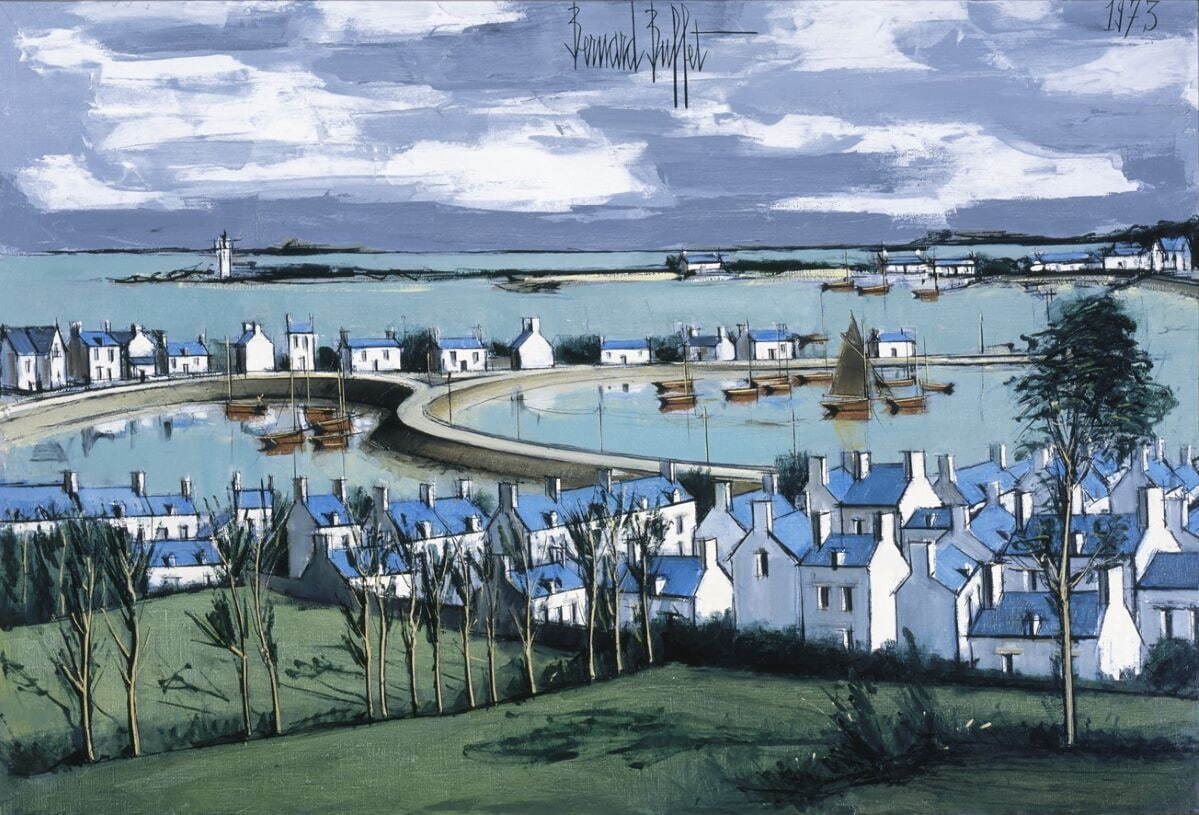 ベルナール・ビュフェ 《ペロス＝ギレック》 1973年 油彩