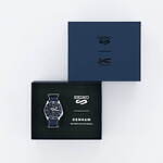 セイコー 5スポーツ×デンハムの腕時計、インディゴブルー文字盤＆デニム風ステッチ入りストラップ｜写真6