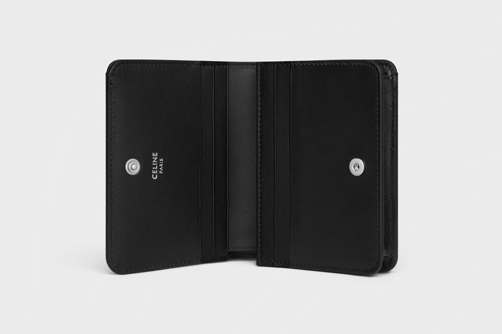 セリーヌ オムのメンズ財布、「トリオンフ」のブラックレザー セリーヌ オムのメンズ財布、「トリオンフ」のブラックレザー