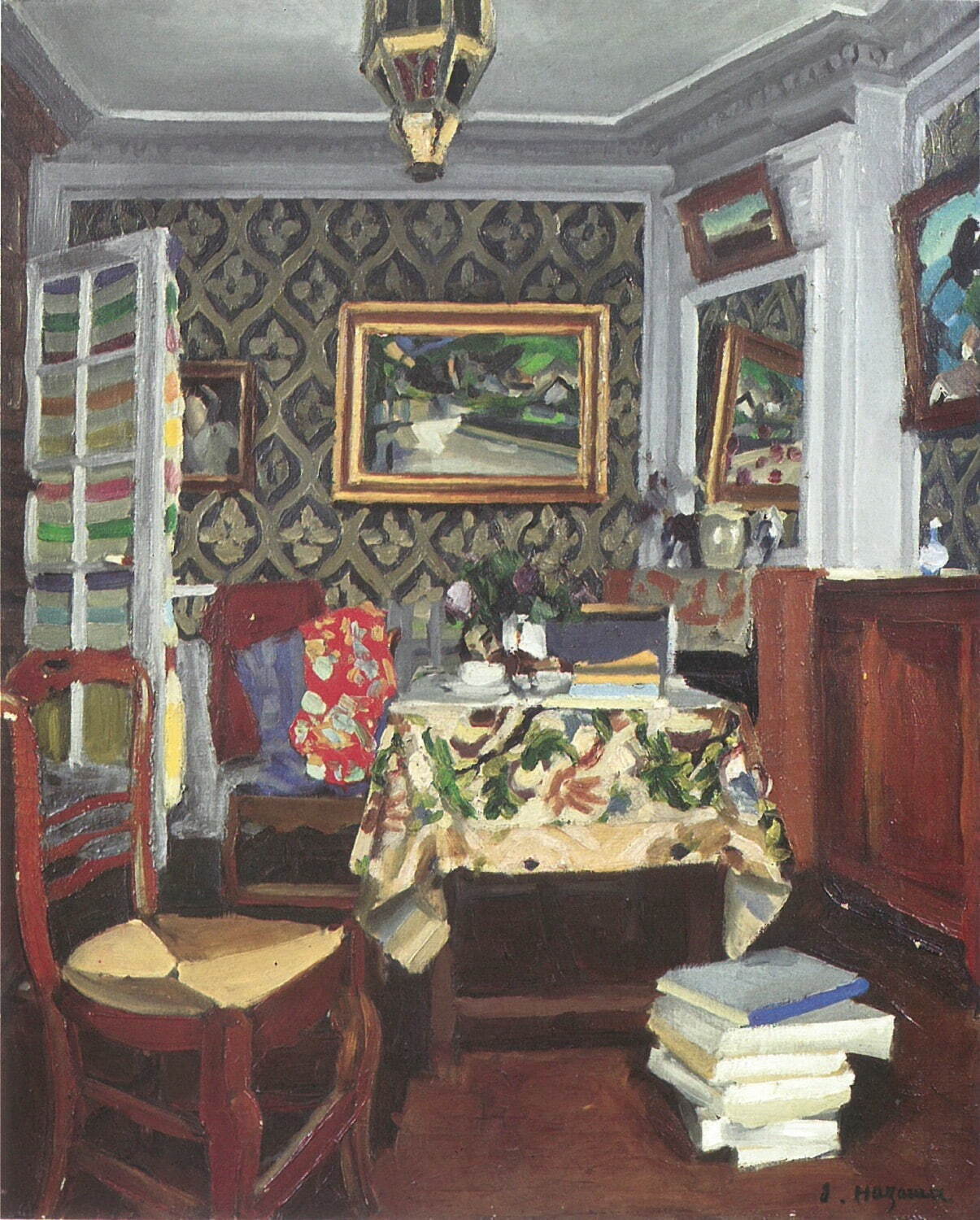 硲伊之助 《室内》 昭和3年(1928年) 油彩・カンヴァス 硲伊之助美術館