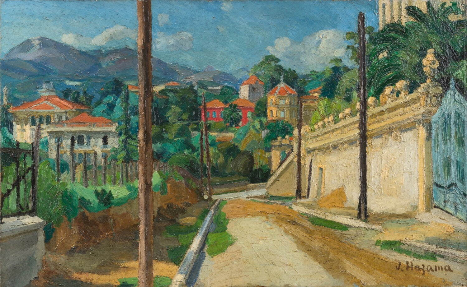 硲伊之助 《南仏風景(シミエの眺望)》 昭和3年(1928年) 油彩・カンヴァス 硲伊之助美術館