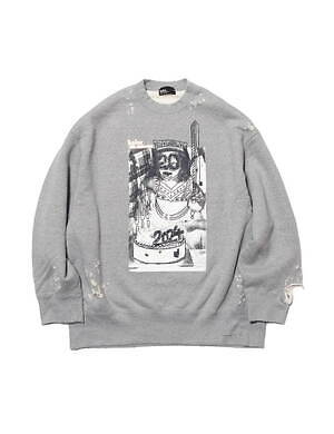 カラー”手書き”グラフィックのダメージスウェット、ロゴプリントのフーディーも|写真4