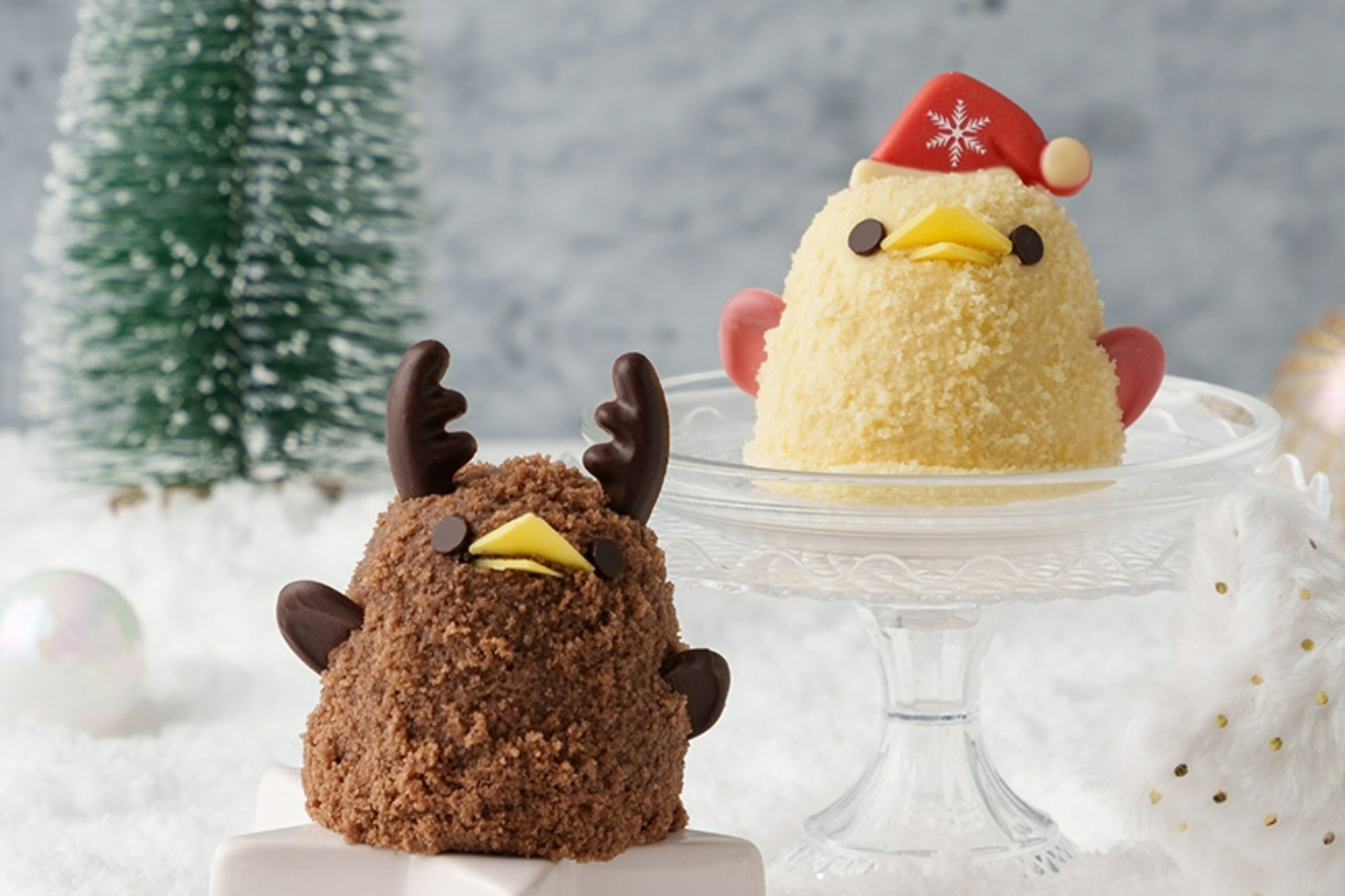 クリスマスケーキ｜ひよこ型スイーツ「ぴよりん」が“サンタ＆トナカイ姿”に、24年クリスマス限定で
