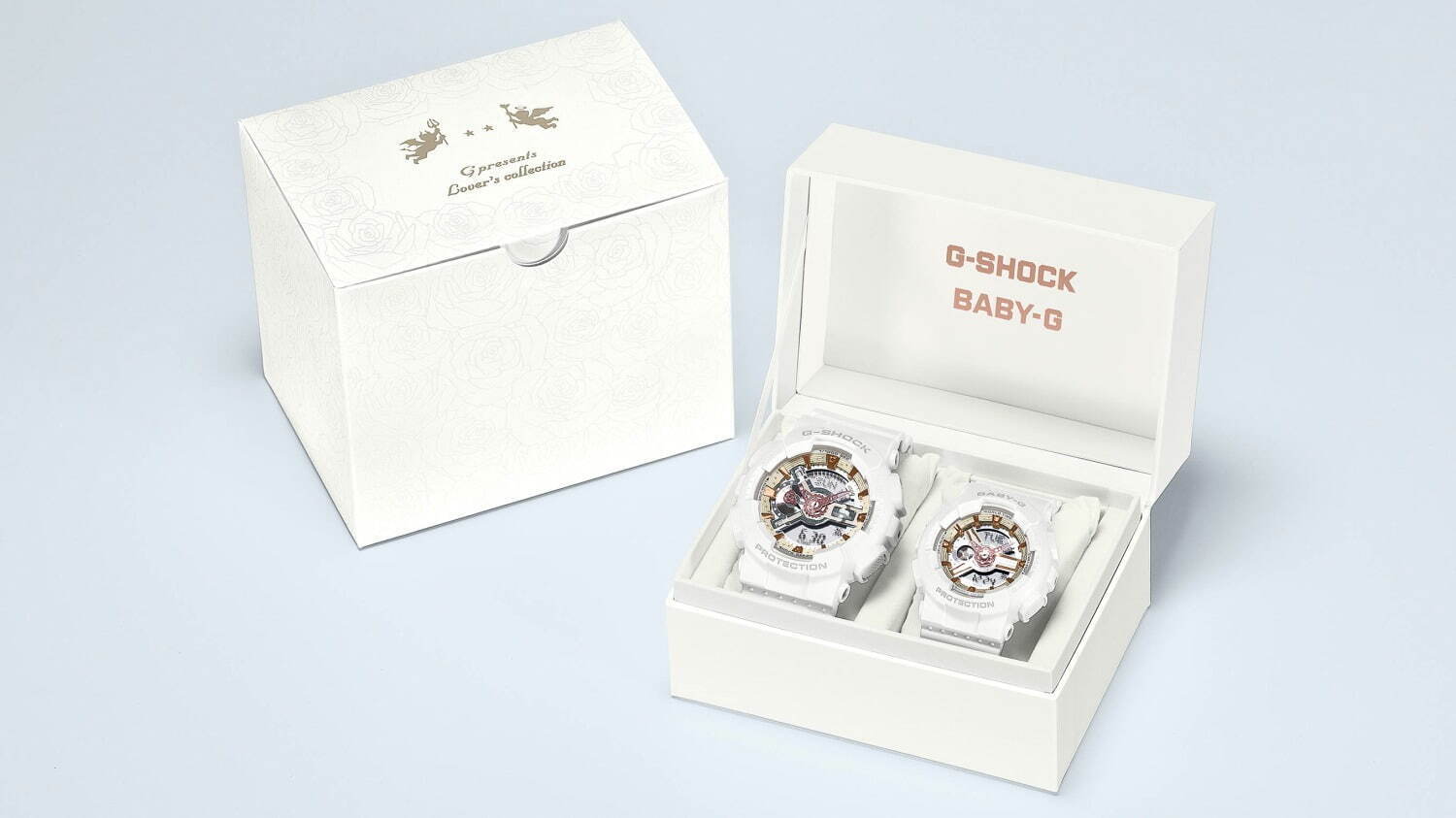 G-SHOCK&BABY-Gクリスマス限定ペアウオッチ、99本のバラで「永遠