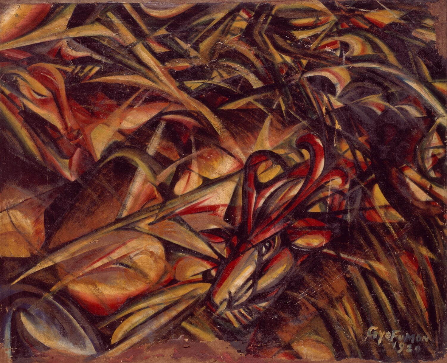 普門暁 《鹿、青春、光り、交叉》 大正9年(1920年) 奈良県立美術館