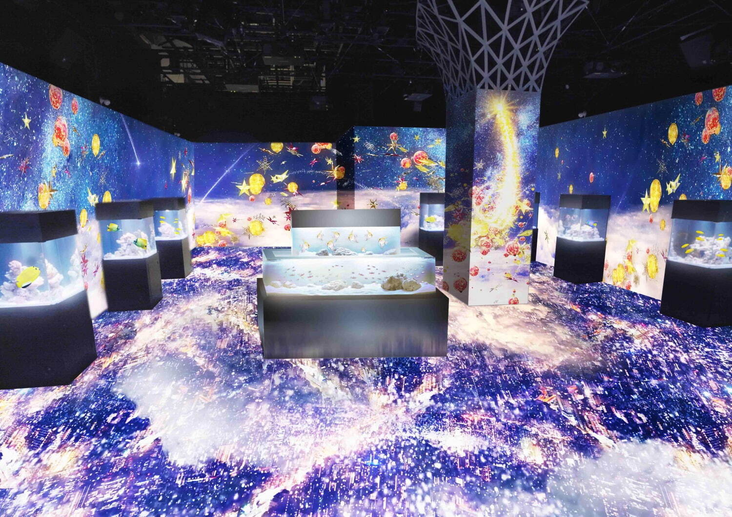 マクセル アクアパーク品川のクリスマスは水族館が“星空の海”に、幻想的な夜のドルフィンパフォーマンス｜写真4