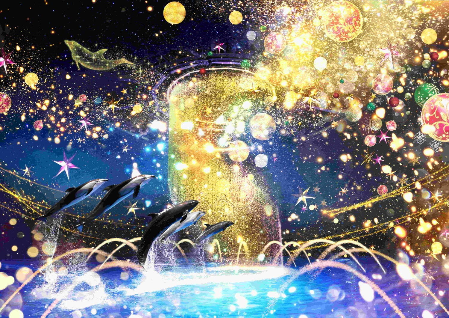 マクセル アクアパーク品川のクリスマスは水族館が“星空の海”に、幻想的な夜のドルフィンパフォーマンス｜写真1
