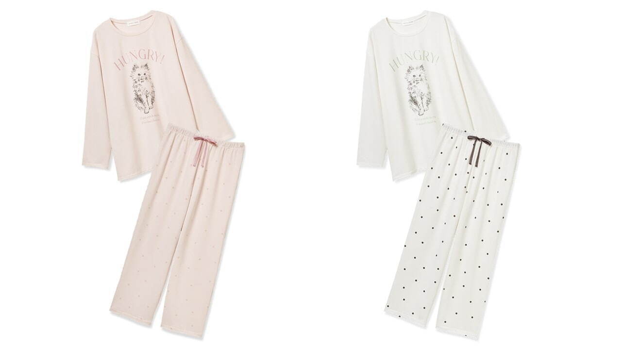 snidel  スナイデルホーム ルームウェア　上下セット　猫 SNIDEL HOME パジャマ ルームウェア CATスウェットセットアップ