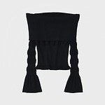 フェティコ、オフショルダーのボーダーニット＆切り替えミニスカート - ザ トウキョウとコラボ｜写真2