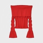 フェティコ、オフショルダーのボーダーニット＆切り替えミニスカート - ザ トウキョウとコラボ｜写真3