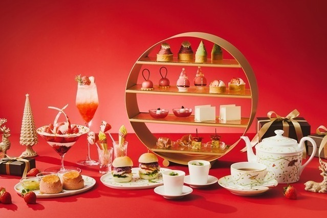 大阪ステーションホテル“いちご”が主役のクリスマスアフタヌーンティー、ショートケーキ風パフェなど