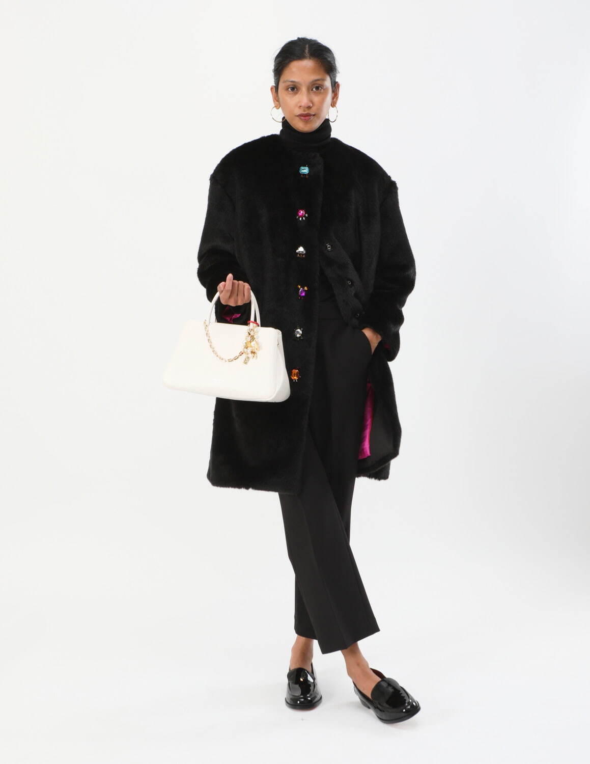 新品同様ケイトスペードニューヨーク チェック柄 ウール ハイネック ケープコート kate spade NEW YORK - 新品同様ケイトスペードニューヨーク