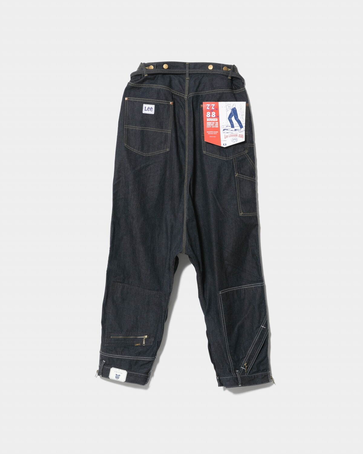 Leeダブルネームデニムパンツ2本セット ビューティフルピープル×Leeコラボデニム、2つの服を合体させた