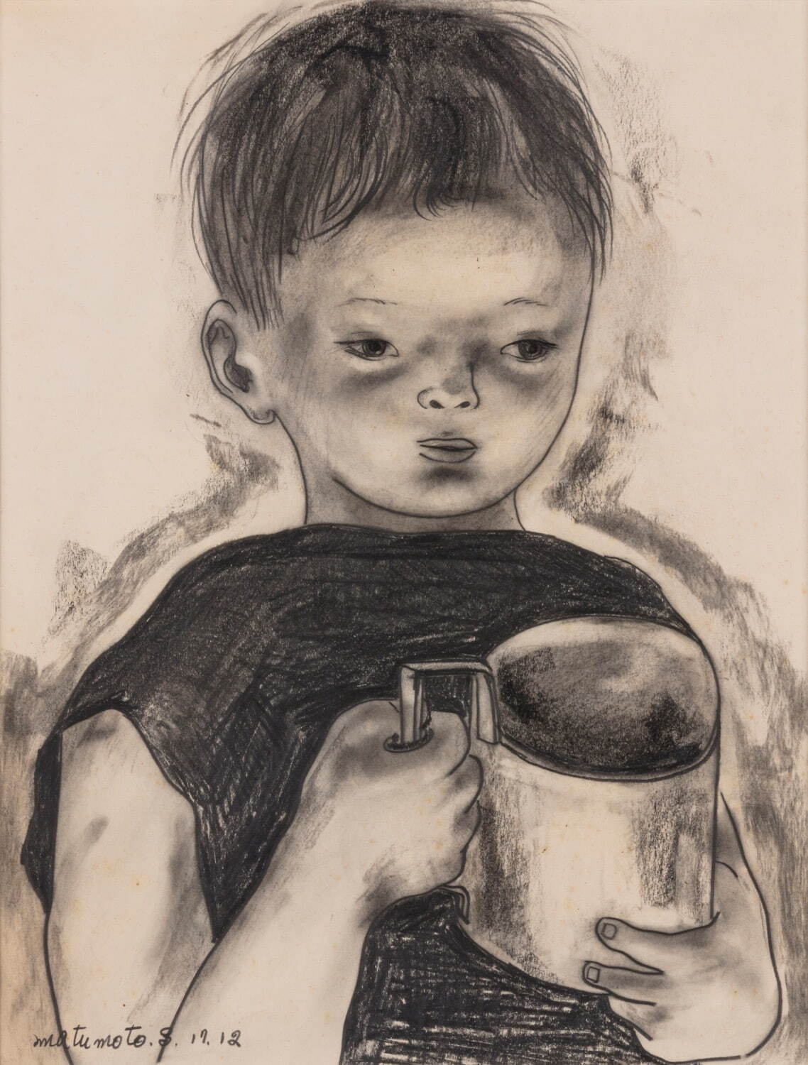 松本竣介 《コップを持つ子ども》 昭和17年(1942年) 個人蔵