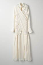 ミューラル“水に揺らめく光”グラデカラーのドレス＆ボタニカル柄刺繍のカシュクールドレス｜写真3