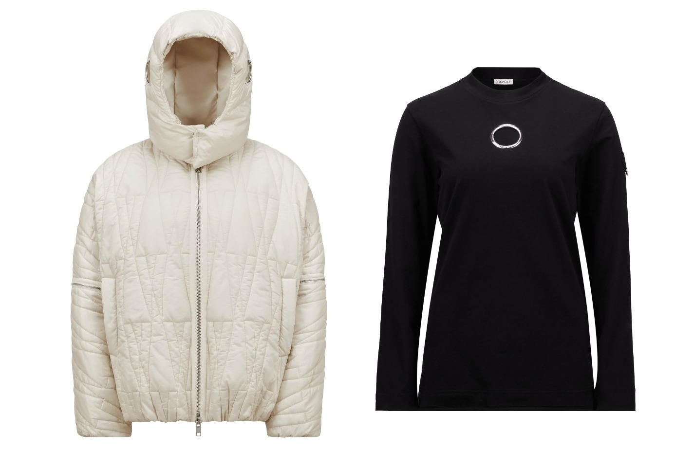 ダウンウェア｜モンクレール × ウィロー・スミス、“W”キルトダウン＆90年代SF映画着想メタルモチーフTシャツ