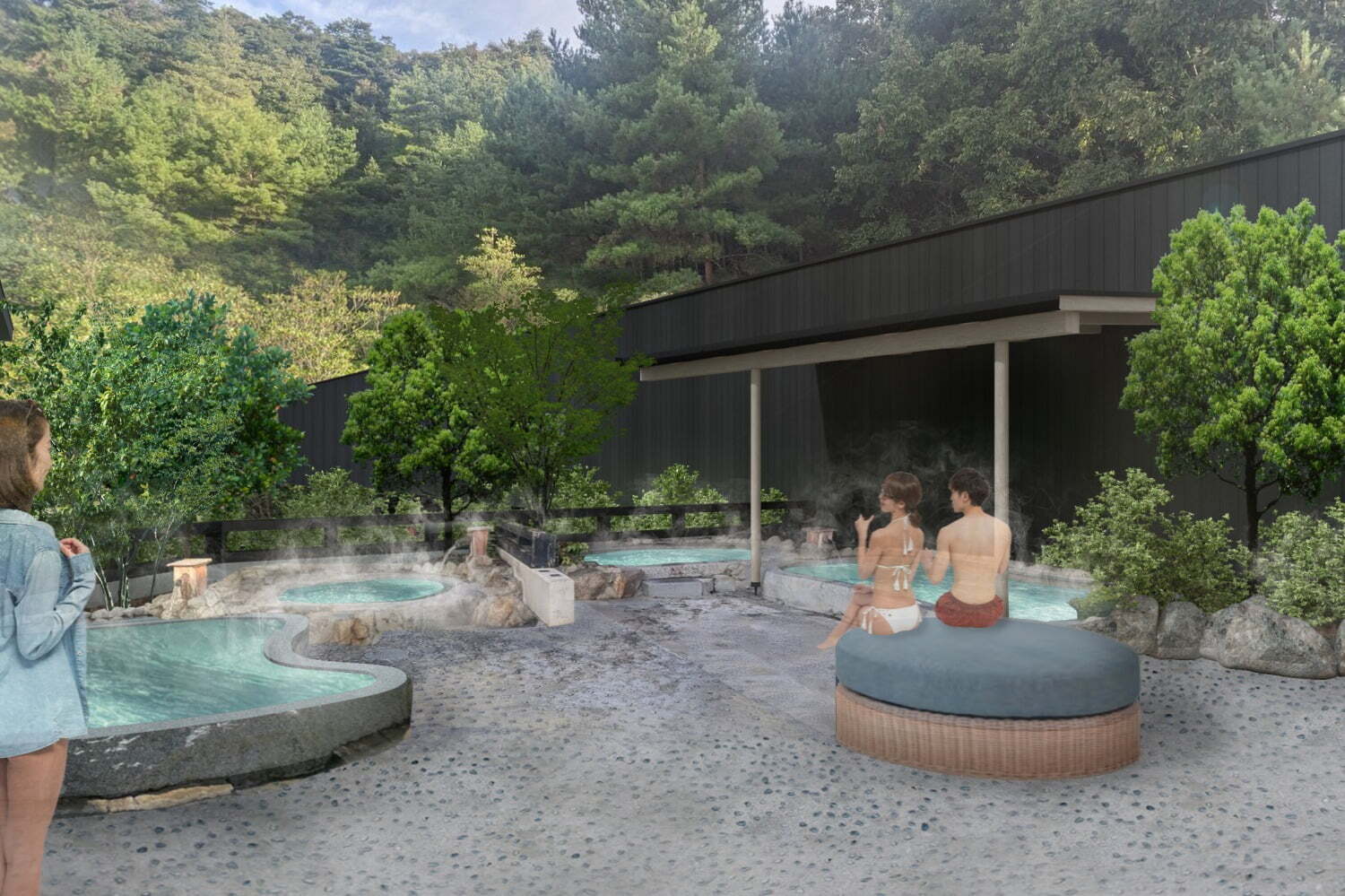 温泉｜「京都るり渓温泉」25年春リニューアル、天然温泉エリアを一新＆子供が遊べるアスレチックパークも