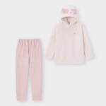 GUの24年クリスマスルームウェア、もこもこハート柄パジャマや耳付きフーディー｜写真3