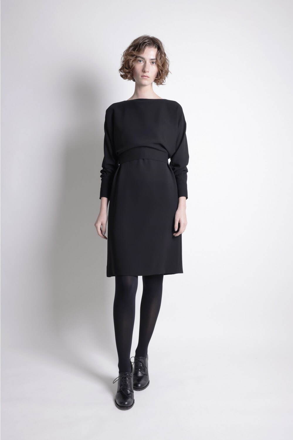 未使用　カミシマチナミ　ブラックフォーマル　ワンピース BLACK FORMAL（ブラックフォーマル 喪服）Uネック8分袖