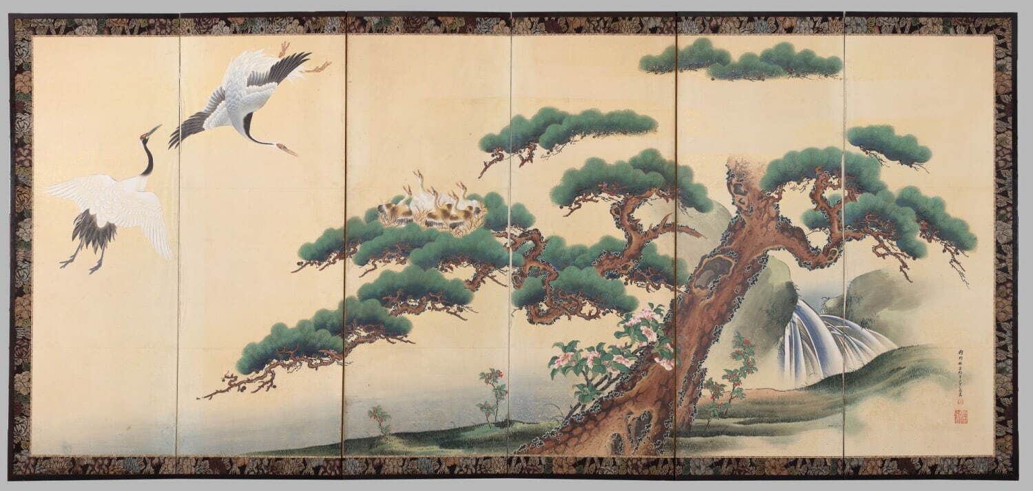 狩野林泉 《蓬莱図屏風》(右隻)