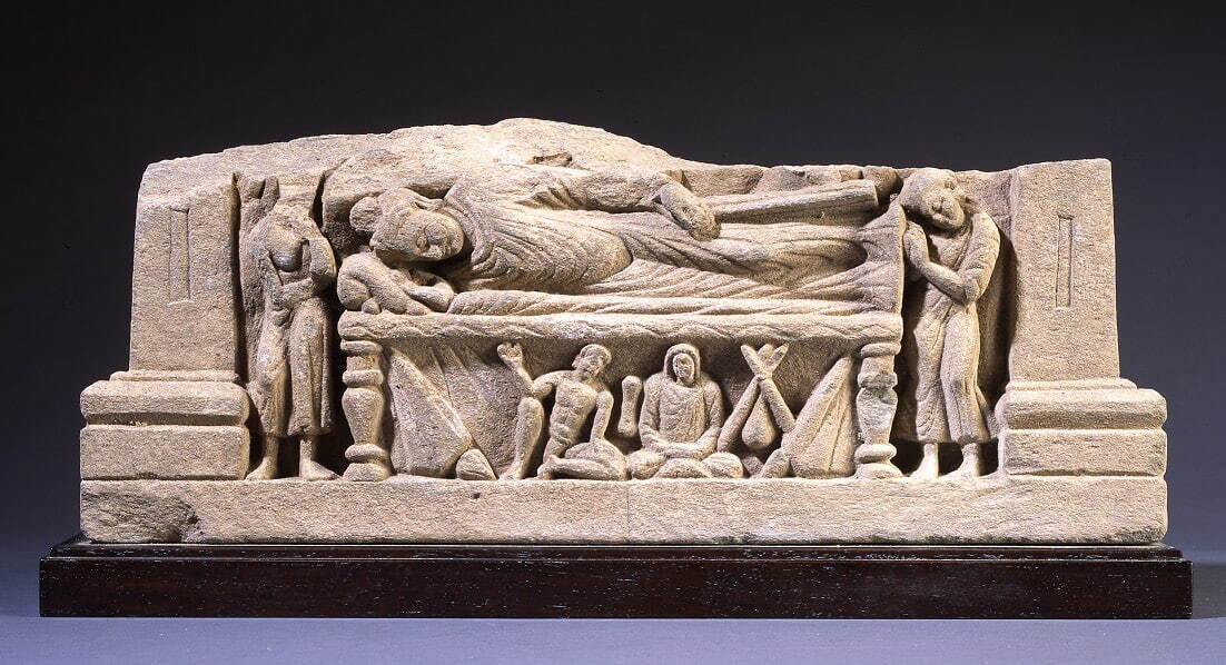 仏伝浮彫《涅槃》 ガンダーラ 2-3世紀 伊賀市