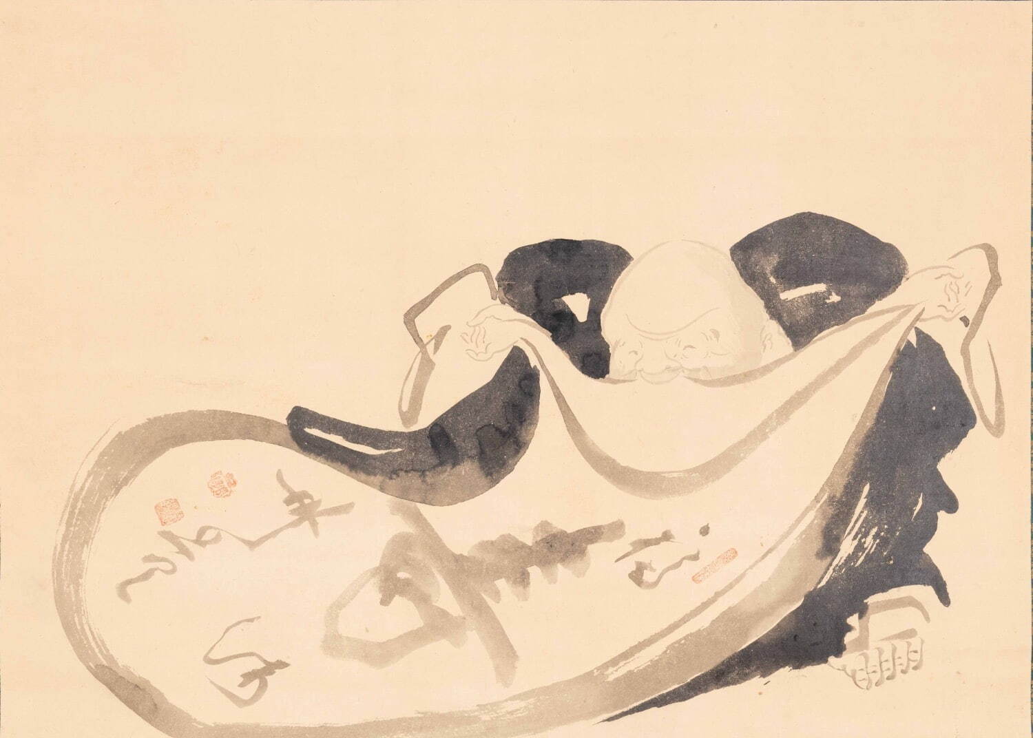 白隠慧鶴筆 《布袋図》 江戸時代