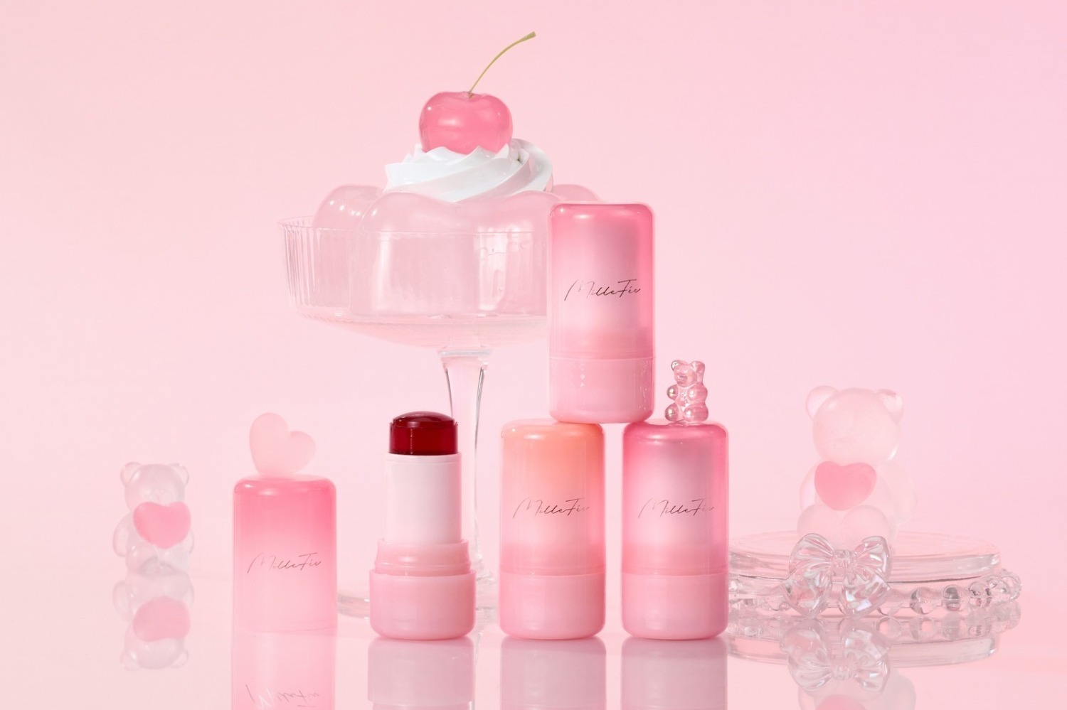 コーラル｜ミルフィー25年春コスメ、“まるでジェリー”ぷるぷる質感のリップ＆チークティントで血色UP