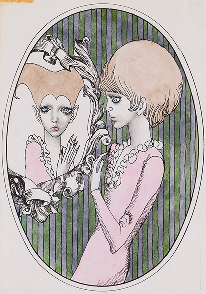 宇野亞喜良 「ことわざはお好き?」 『恋する魔女(For Ladies)』口絵原画
1966年 著:立原えりか 新書館