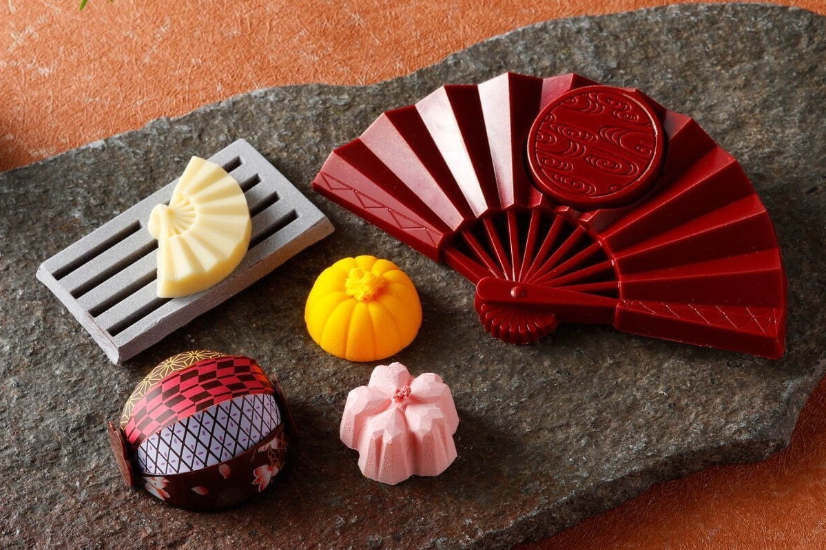 美人画｜ホテル雅叙園東京25年バレンタインチョコ、“アート着想”扇・桜など縁起物モチーフのボンボンショコラ