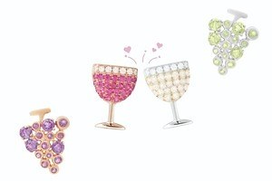 ビジュードエム“ワイン”着想24年クリスマスジュエリー、シャルドネ＆ピノ ノワールの葡萄ピアスなど