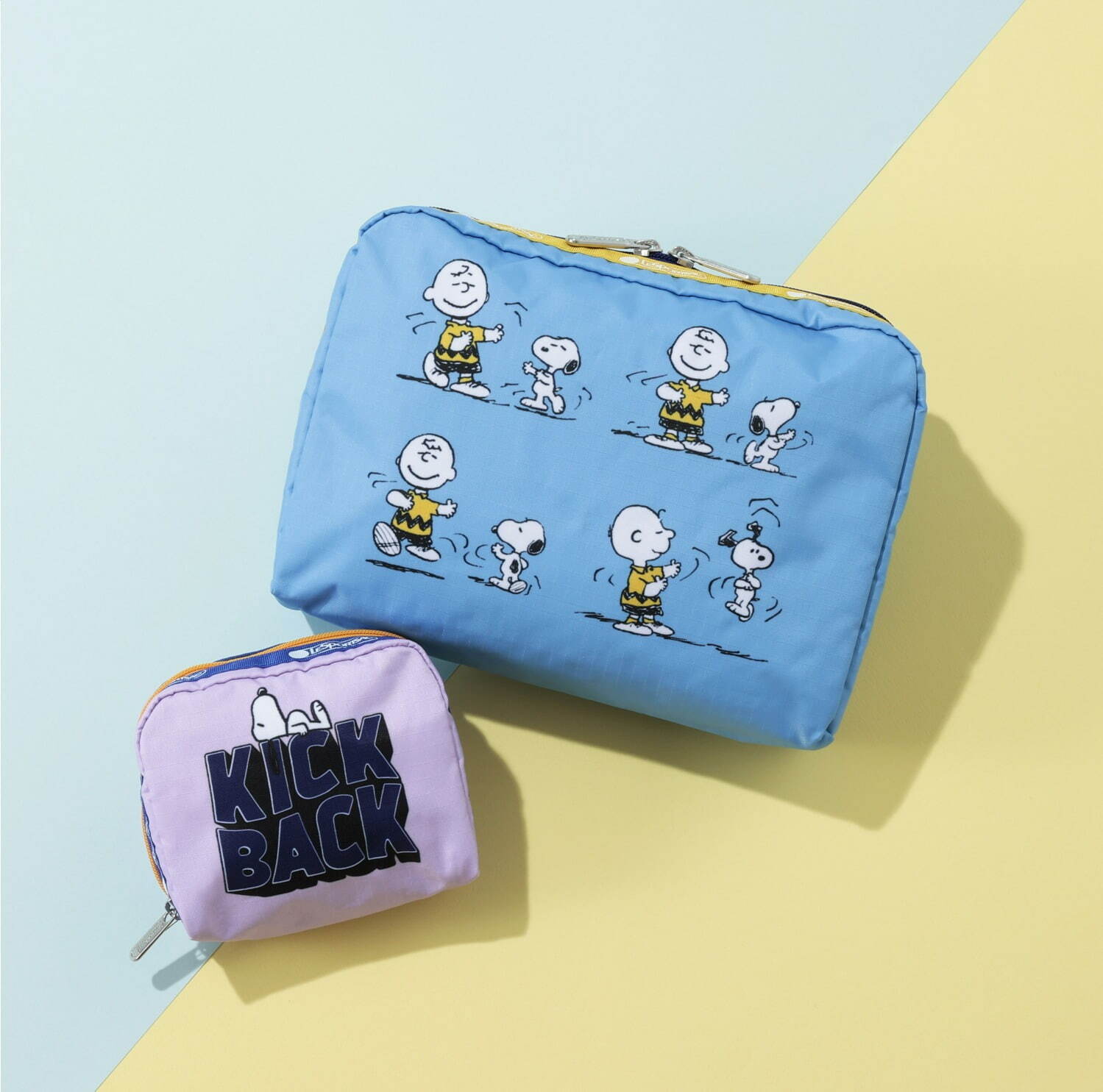【新品】完売品　レスポートサック×スヌーピー　コラボ　コスメポーチ　グリーン RECTANGULAR COSMETICスヌーピーアンドウッドストックグリーン
