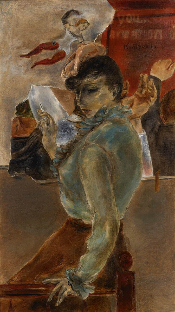 国吉康雄 《誰かが私のポスターを破った》 昭和18年(1943年) 個人蔵