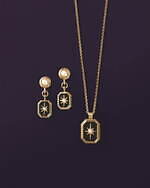 ランバン オン ブルー24年クリスマスジュエリー、夜空に星が浮かぶネックレス＆三日月揺れるピアス｜写真1