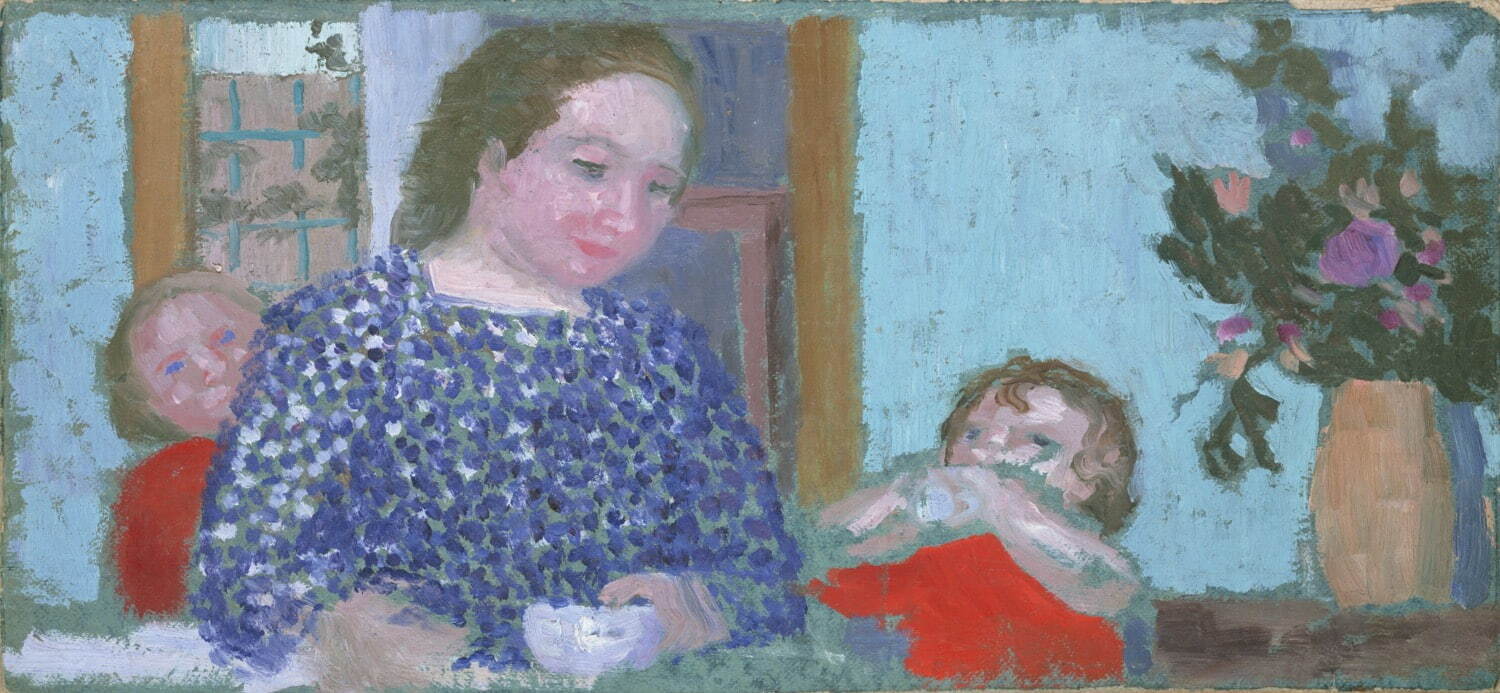 モーリス・ドニ 《花束を飾った食卓(マルト・ドニと二人の娘ベルナデット，アンヌ＝マリー)》 1904年
国立西洋美術館蔵 ドミニク・モーリス・ドニ氏より寄贈