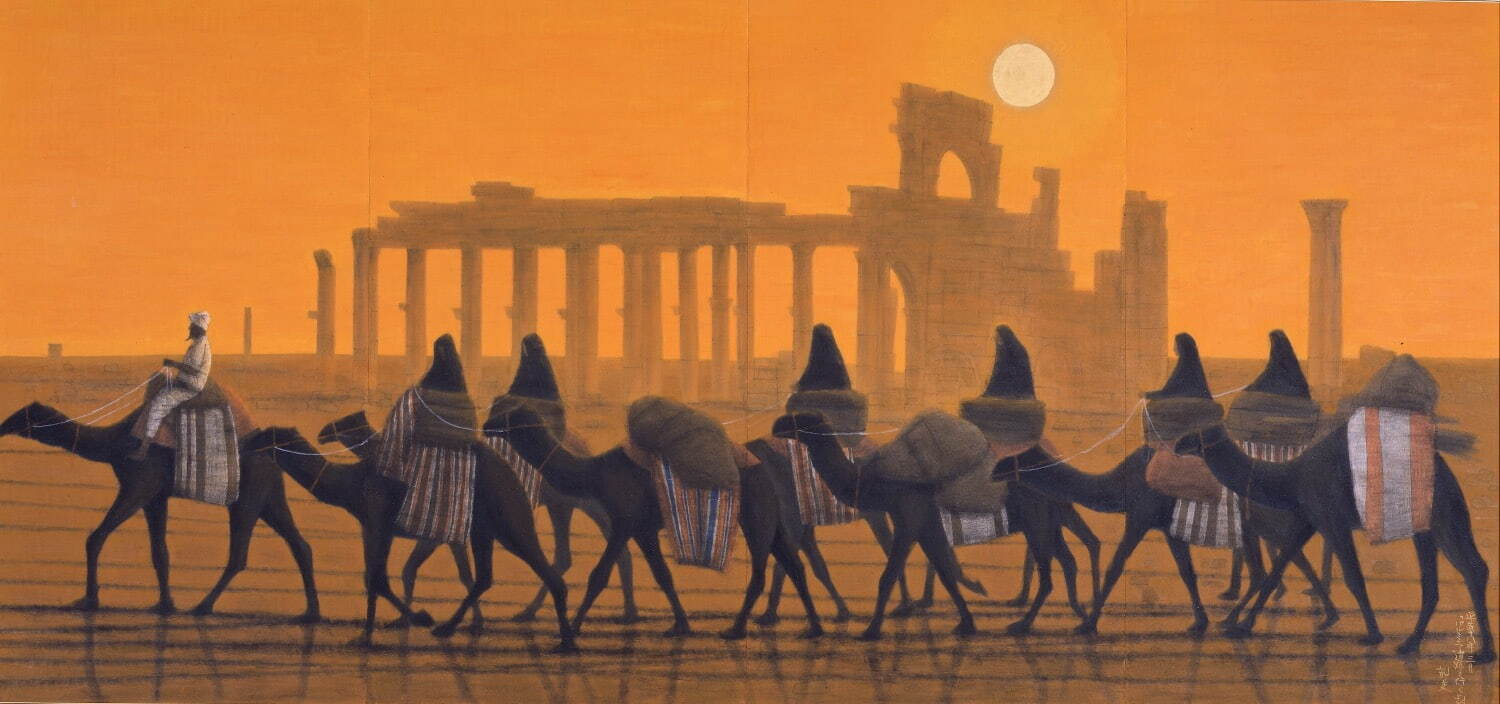 平山郁夫 《パルミラ遺跡を行く・朝》 2006年 平山郁夫シルクロード美術館蔵