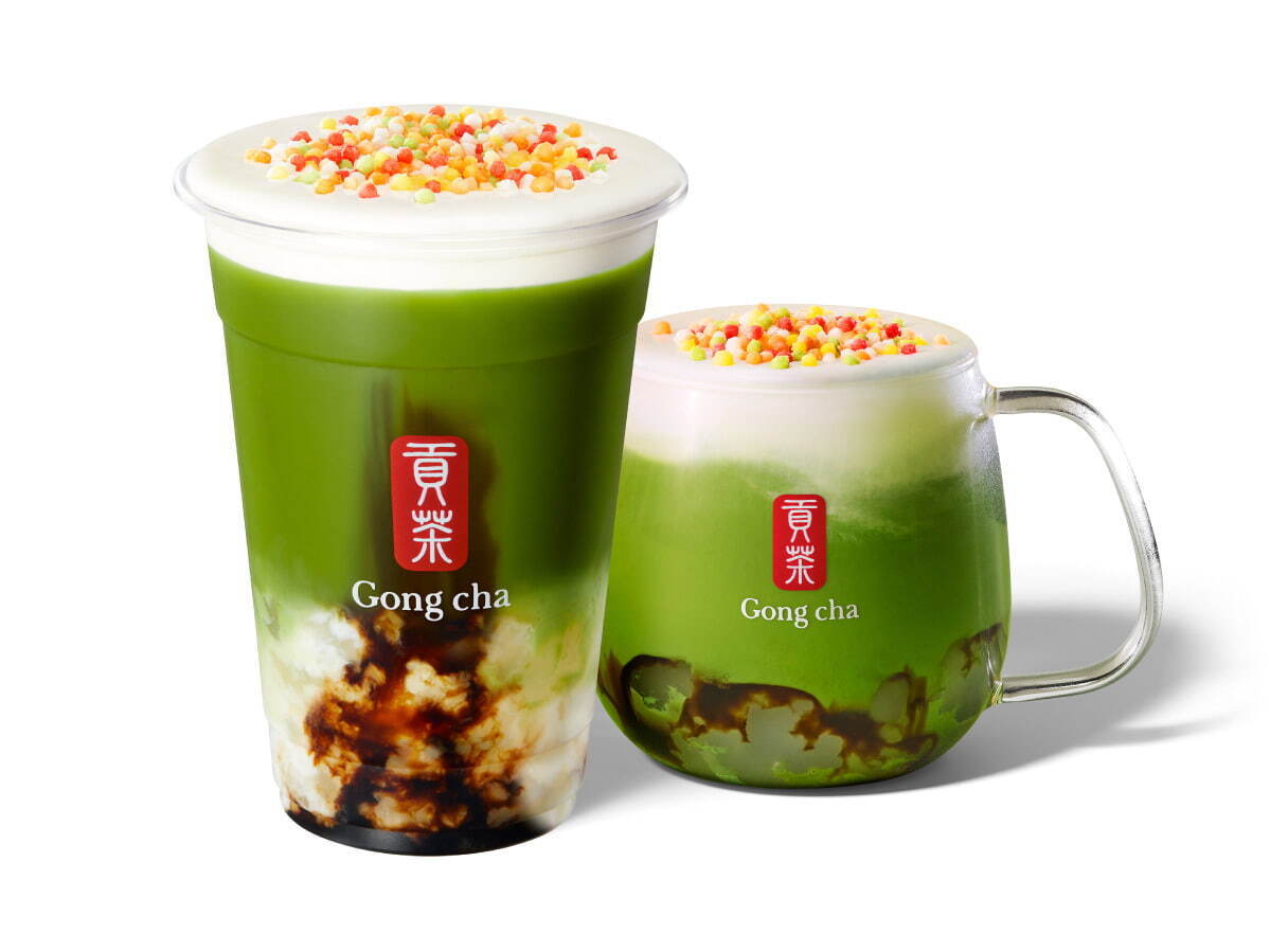 ゴンチャ(Gong cha) わらびもち 黒糖抹茶ミルクティー｜写真1