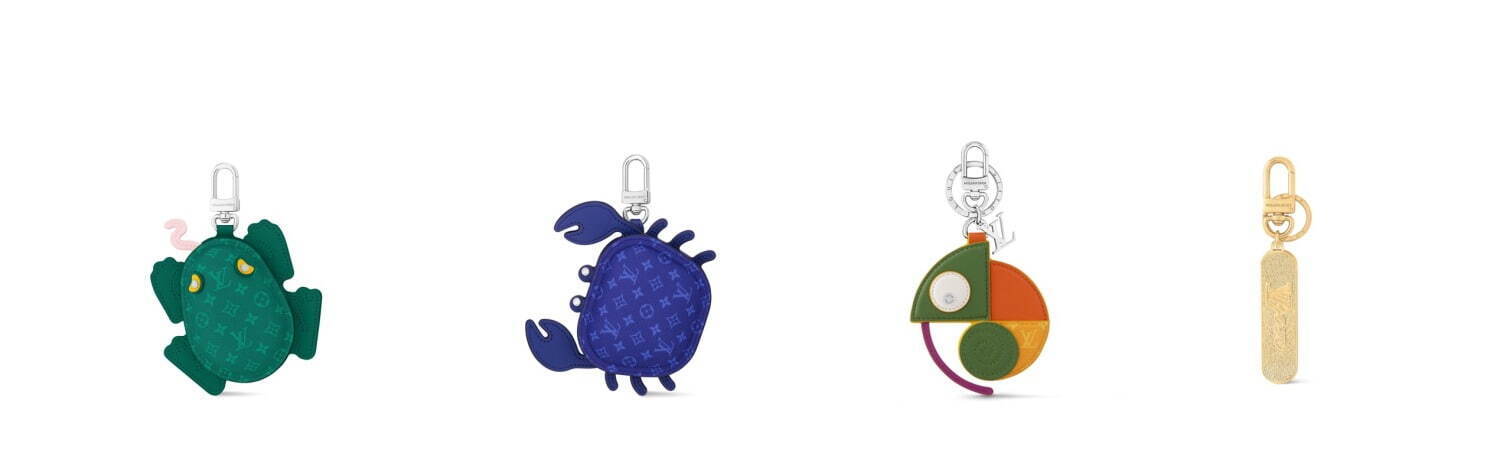 ルイ・ヴィトン“カニ&カエル”のバッグチャーム、スケートボード ルイ・ヴィトン“カニ&カエル”のバッグチャーム、スケートボード