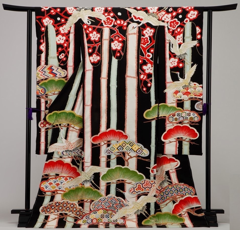 大羊居 振袖《舞鶴瑞兆文》 1953年 高島屋史料館蔵