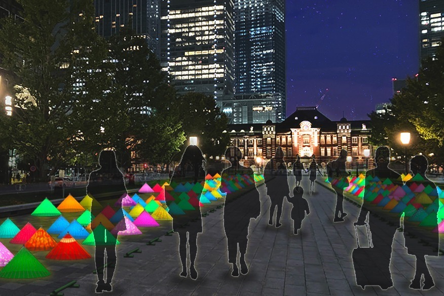 東京駅｜東京・丸の内エリアの25年イルミネーション、“江戸”を感じる和傘＆行燈ライトアップ
