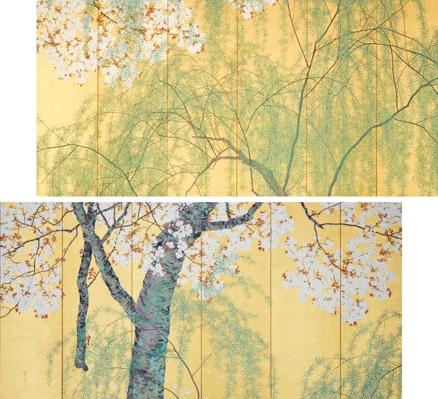 木島櫻谷 《柳桜図》 大正6年(1917年) 泉屋博古館東京