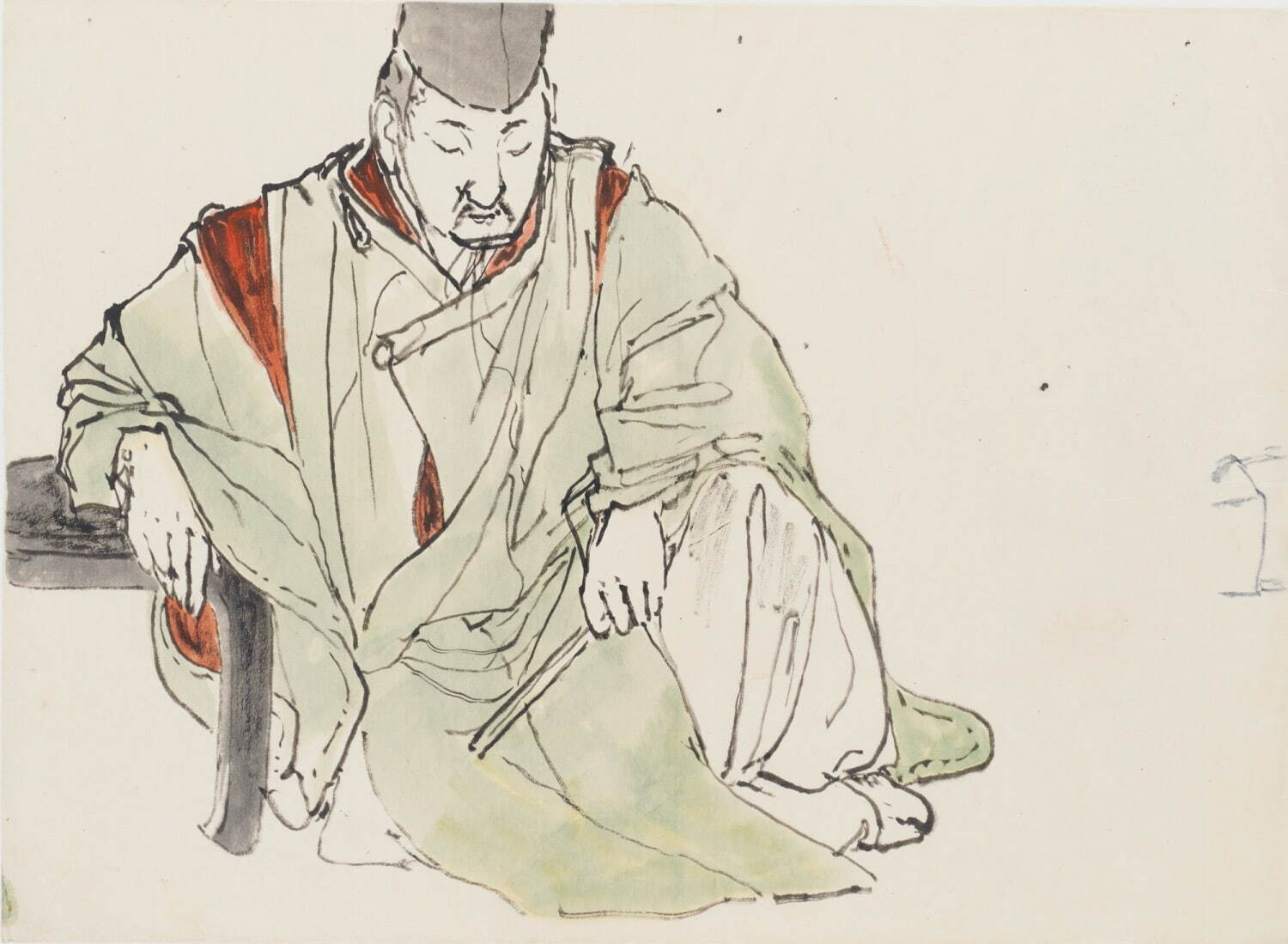 木島櫻谷 《写生帖》より「狩衣姿の写生」 明治時代 櫻谷文庫