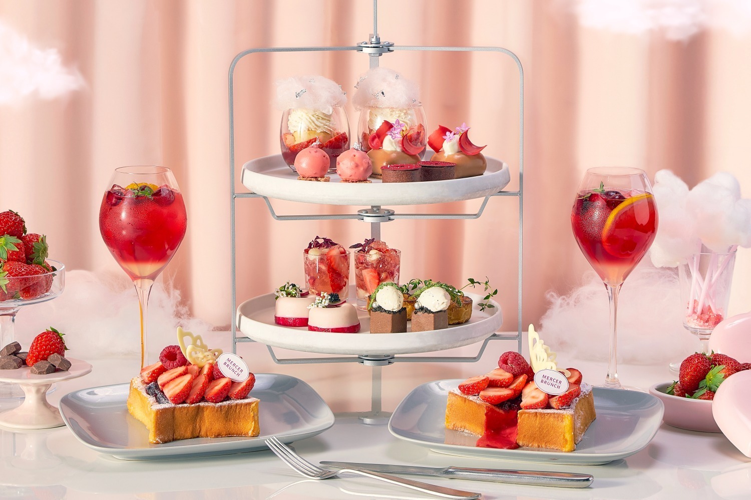 パフェ｜チョコレート×苺アフタヌーンティーがマーサーブランチで、“苺チョコあふれる”フレンチトースト付き