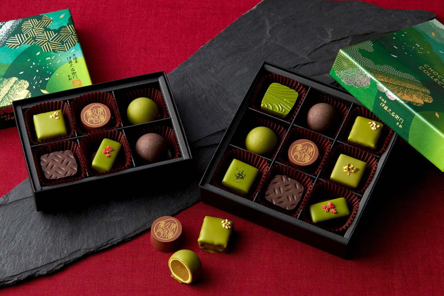 京都・伊藤久右衛門25年バレンタインチョコレート、“濃い抹茶”ショコラやごま香る抹茶ガナッシュ