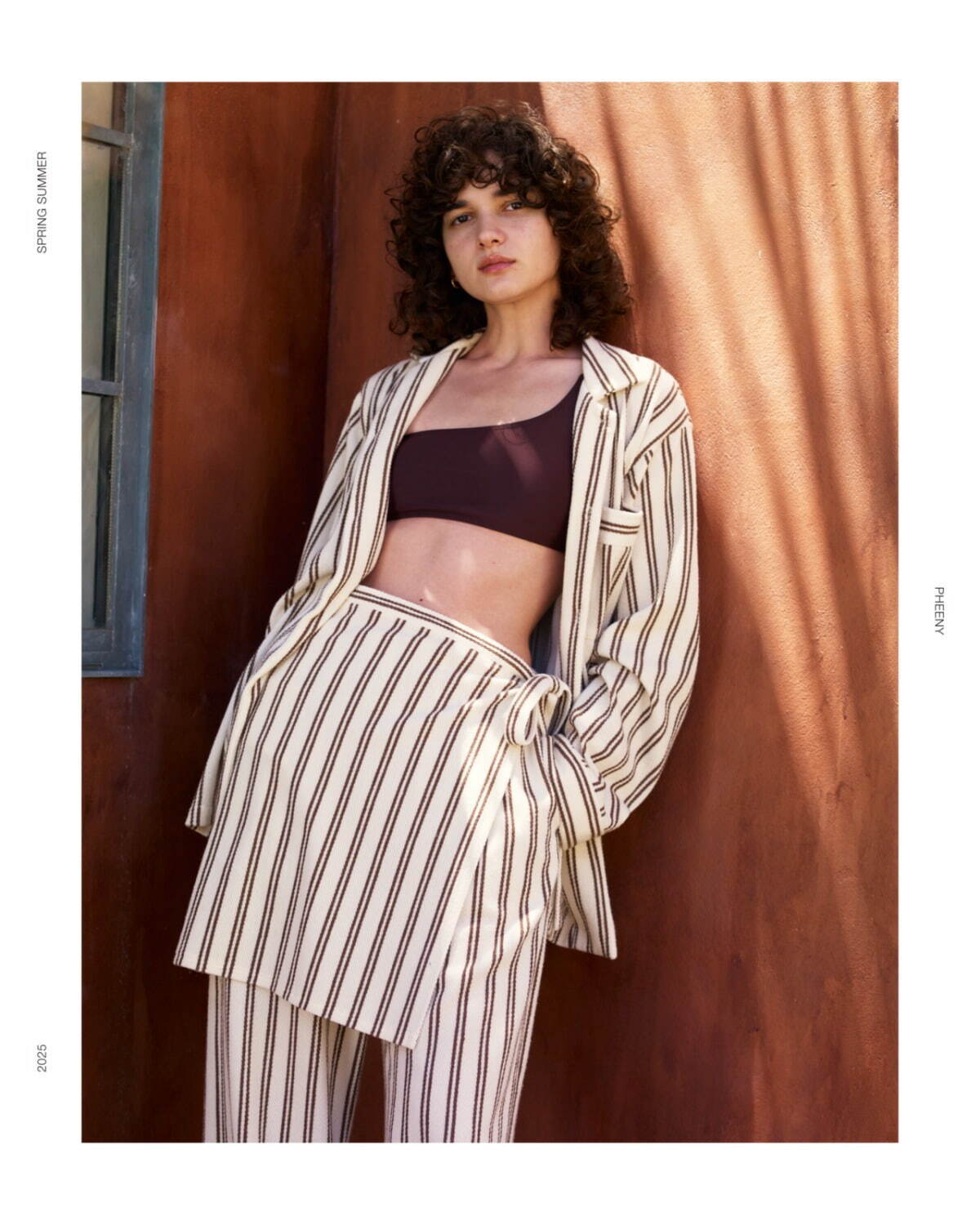 PHEENY Big block check gown coat 