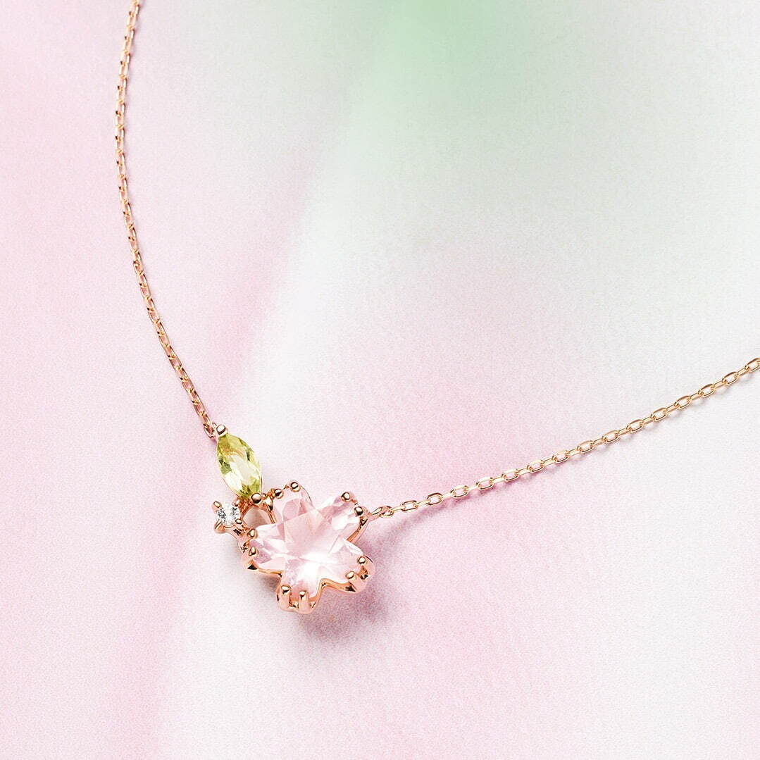 カナル 4℃「桜」ジュエリー、春風に揺れるサクラネックレスや