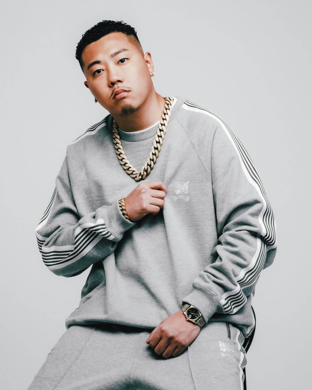 ニードルズ×BAD HOP「ブレス」フリース素材のトラックジャケット ニードルズ×BAD HOP「ブレス」フリース素材のトラックジャケット
