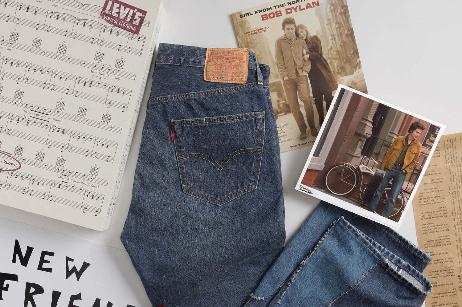 バックル｜リーバイス ビンテージ クロージングがボブ・ディラン愛用501ジーンズを再現、スエードジャケットも