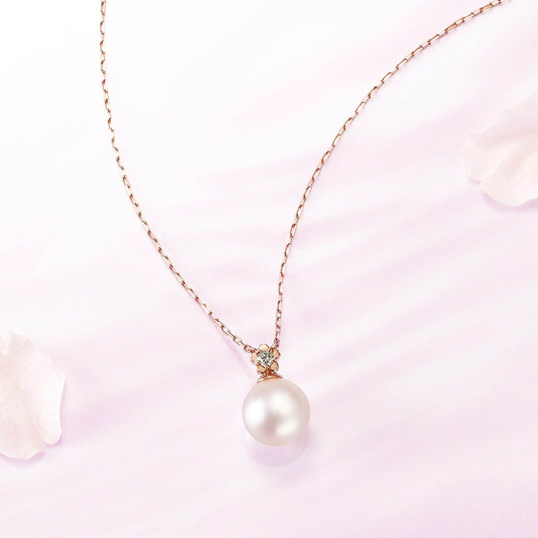 4℃の桜ジュエリー、“花びら舞う”ローズクォーツネックレスや“夜桜”ピアスなど｜写真17